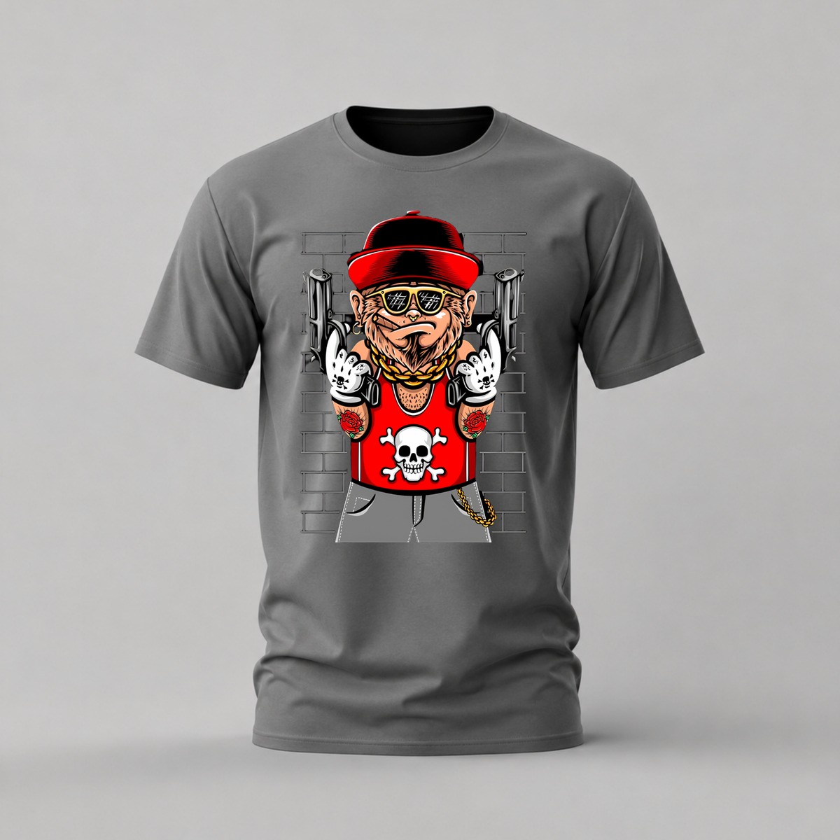 GANGSTER MONKEY Graphic T-Shirt