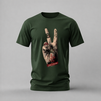 PEACE SIGN Hand Graphic T-Shirt