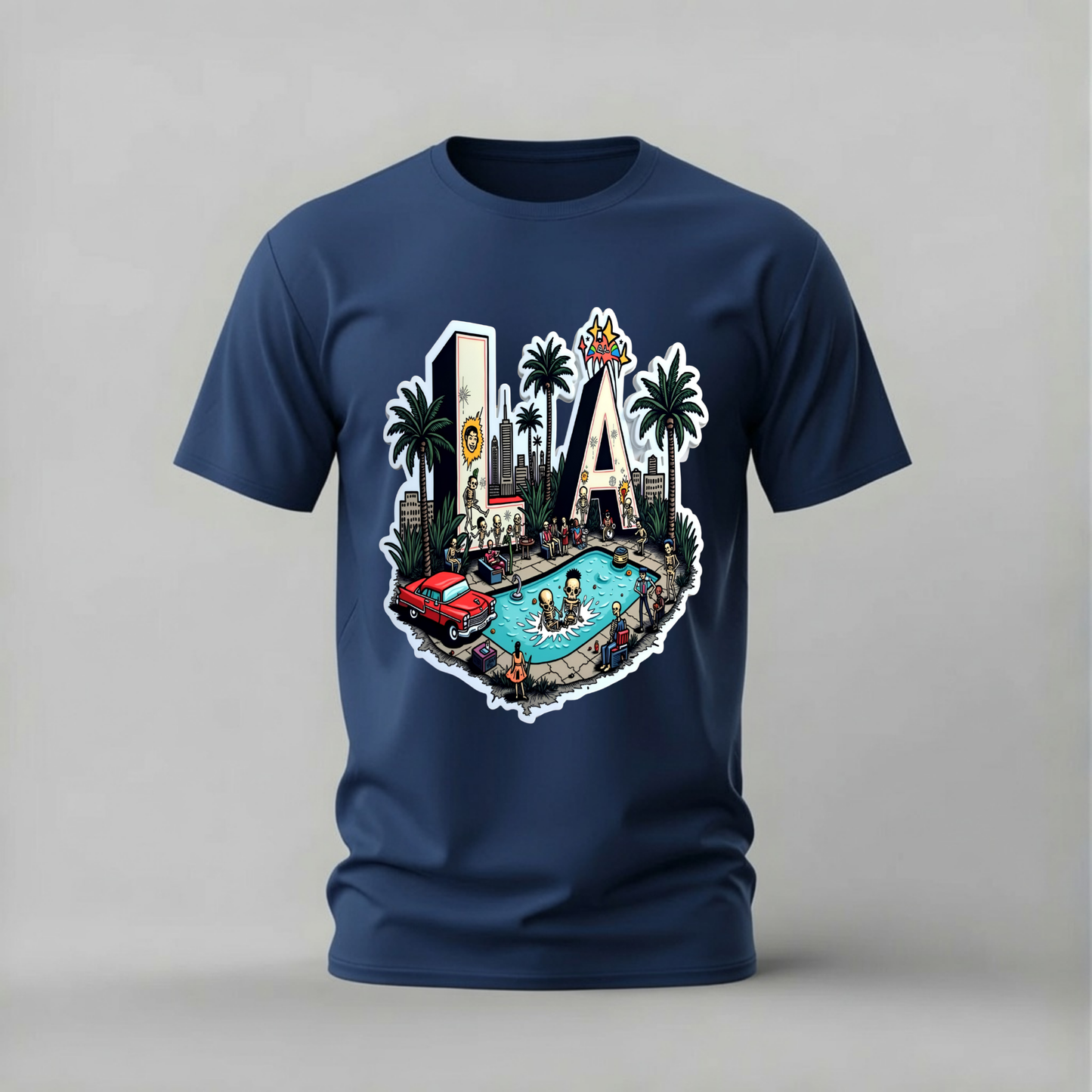 LA SKELETON PARTY Graphic T-Shirt