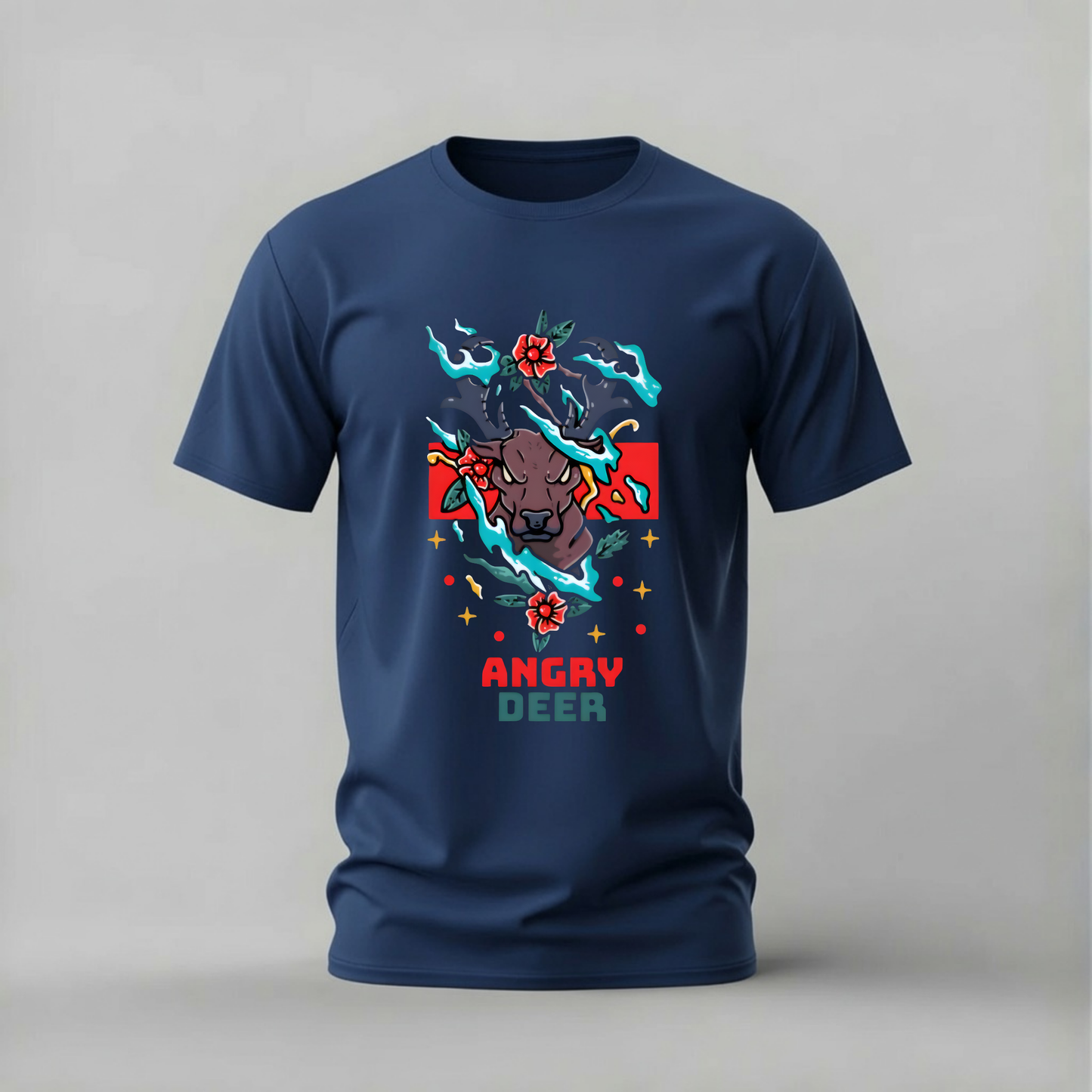 ANGRY DEER Graphic T-Shirt