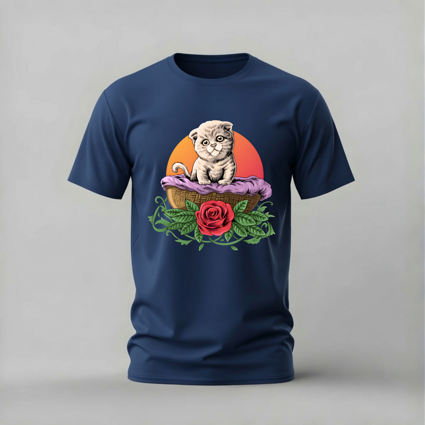 CUTE CAT Basket Graphic T-Shirt