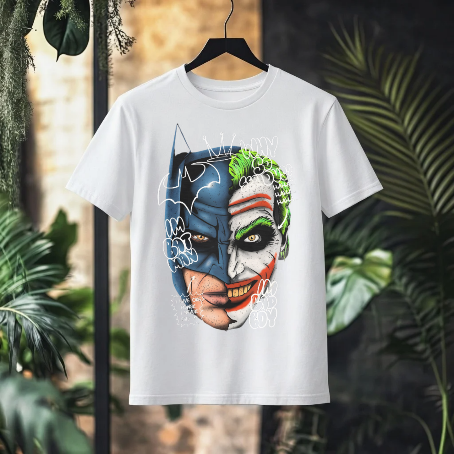 BATMAN JOKER Split Face Graphic T-Shirt