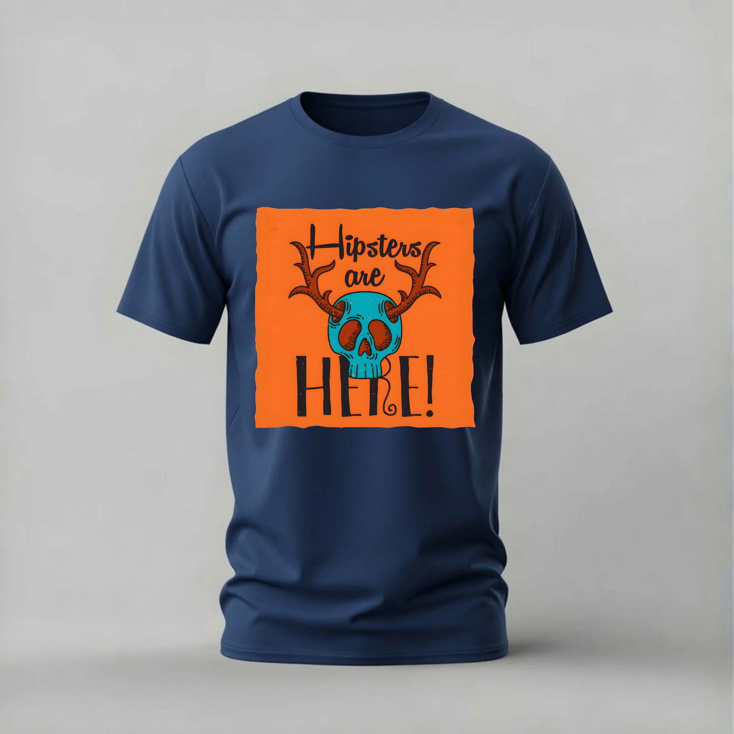 HIPSTERS ARE HERE Skull Graphic T-Shirt
