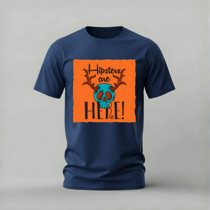 HIPSTERS ARE HERE Skull Graphic T-Shirt