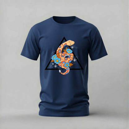 COLORFUL SNAKE Floral Graphic T-Shirt