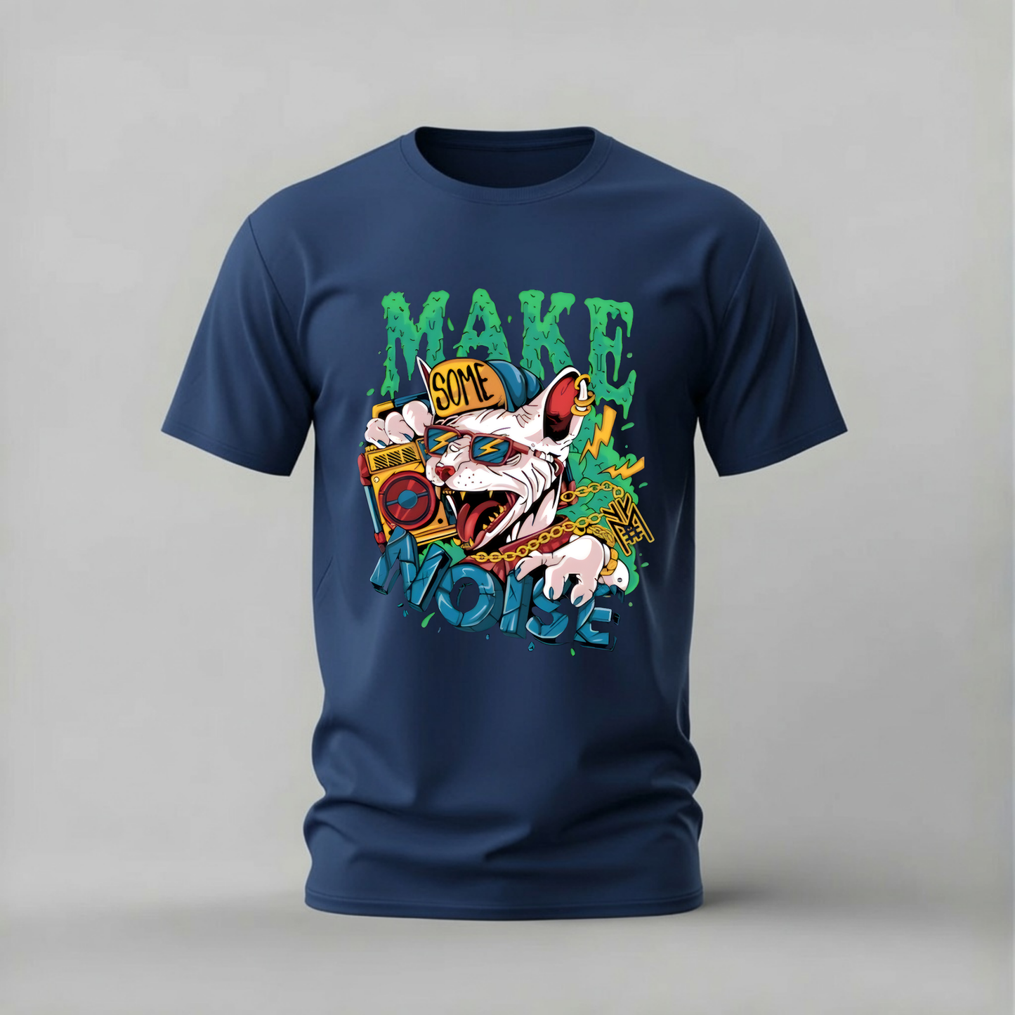 MAKE SOME NOISE Cat Graphic T-Shirt