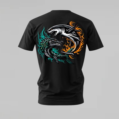 SHARK & CROCODILE Dual Graphic T-Shirt