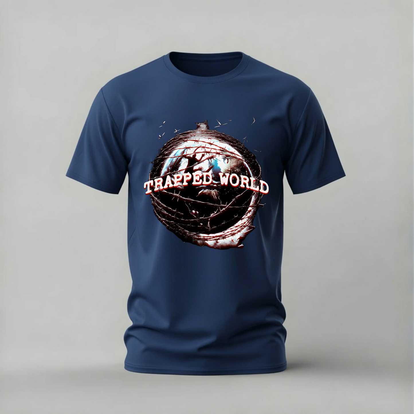 TRAPPED WORLD Barbed Wire Graphic T-Shirt