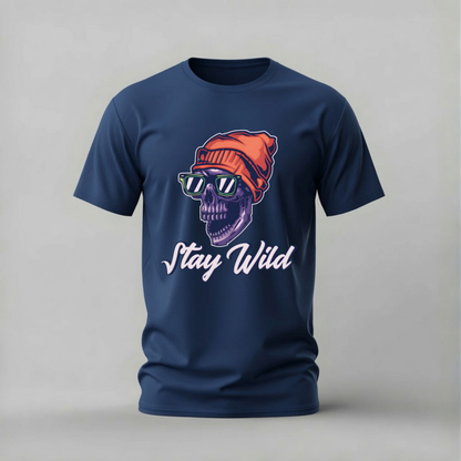 STAY WILD Skull Graphic T-Shirt