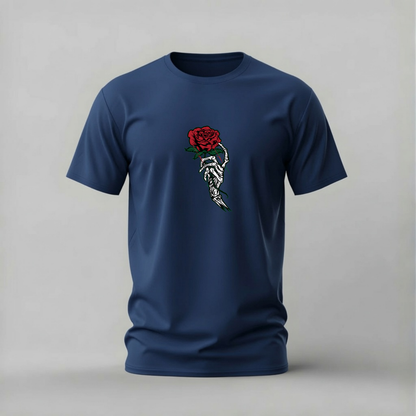 SKELETON HAND Rose Graphic T-Shirt