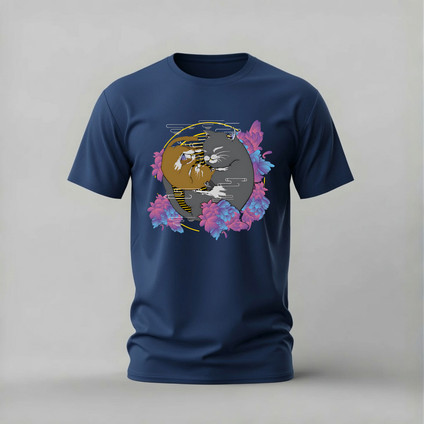 YIN YANG CATS Graphic T-Shirt