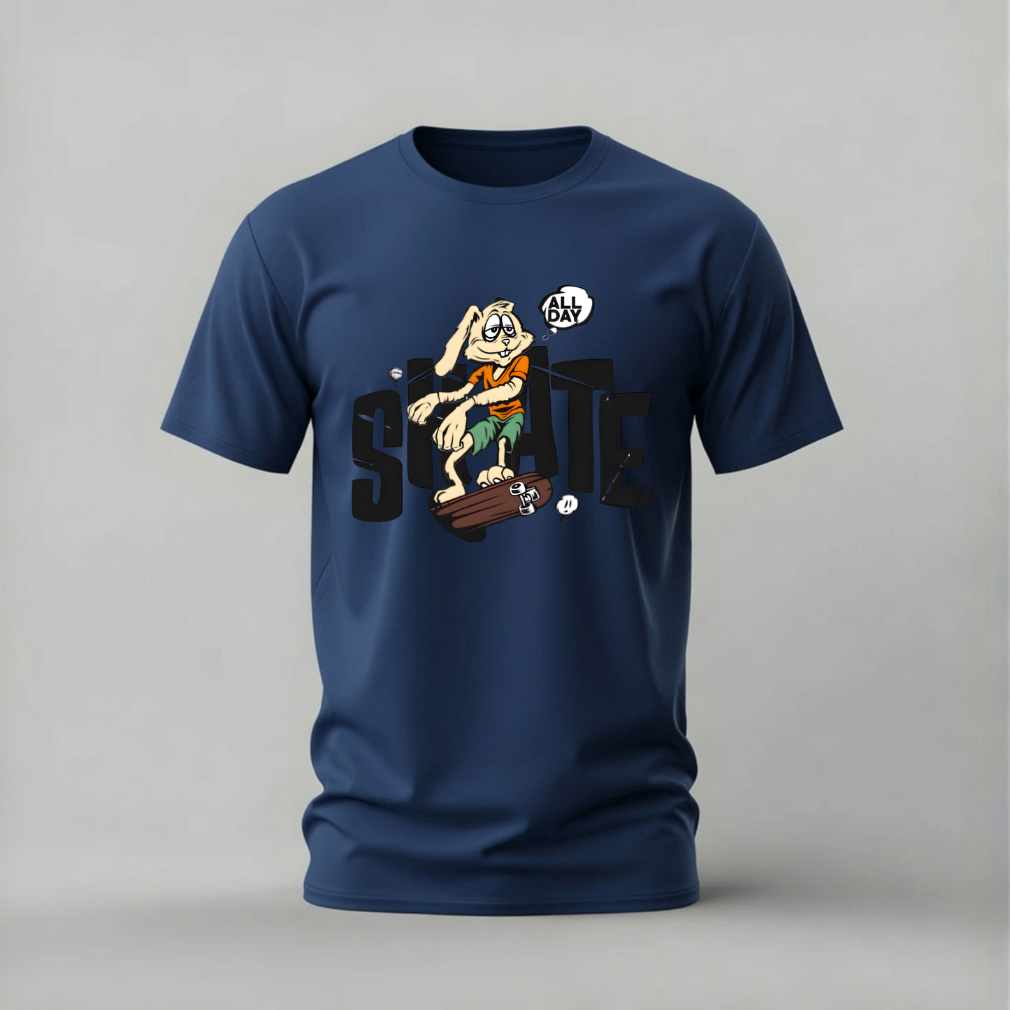 SKATE ALL DAY Rabbit Graphic T-Shirt