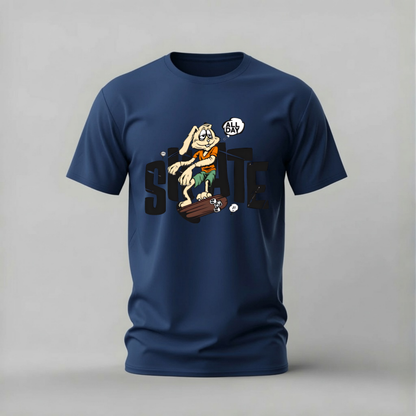 SKATE ALL DAY Rabbit Graphic T-Shirt
