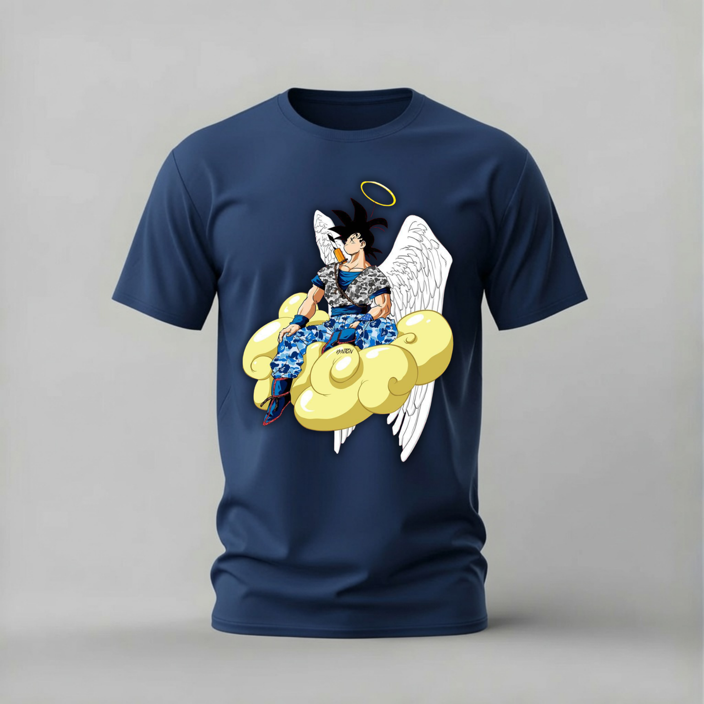 Angel Goku Cloud Graphic White T-Shirt