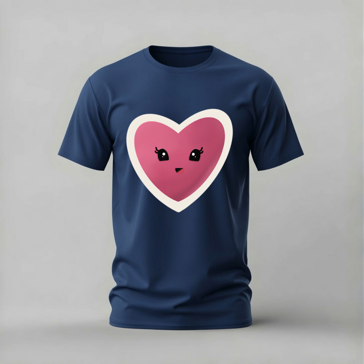 CUTE HEART Face Graphic T-Shirt
