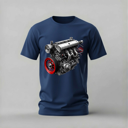 CAR ENGINE Detailed Graphic T-Shirt