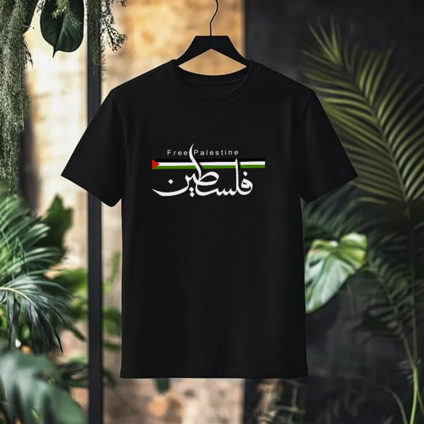 FREE PALESTINE Arabic Calligraphy Graphic T-Shirt