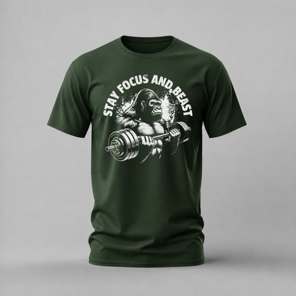 STAY FOCUS AND BEAST Graphic T-Shirt