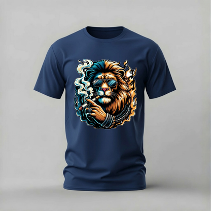 COOL LION Smoker Graphic T-Shirt