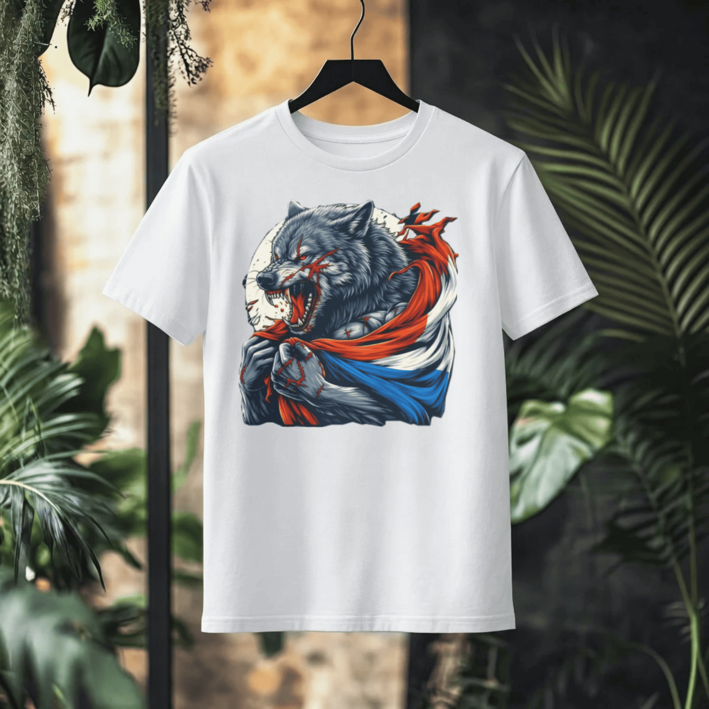 FIERCE WOLF Flame Graphic T-Shirt