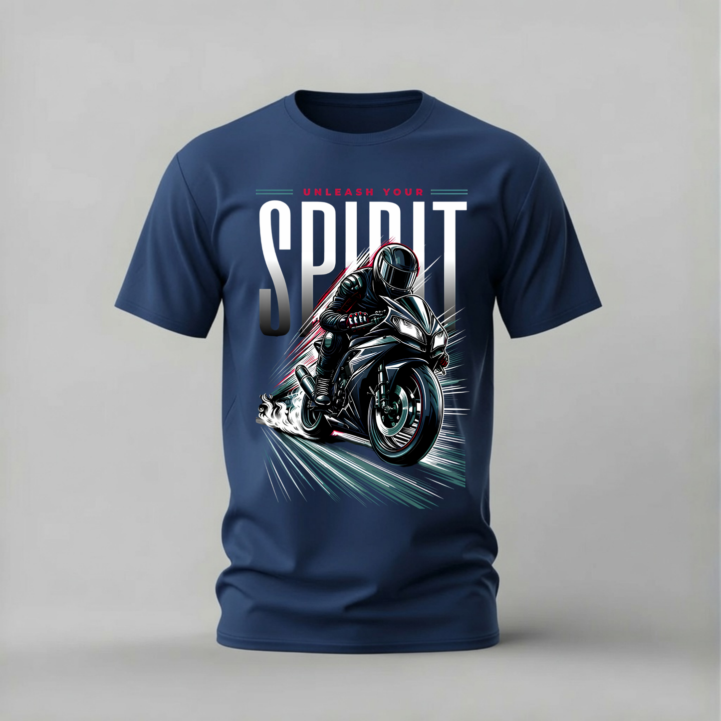 UNLEASH YOUR SPIRIT Motorcycle Graphic T-Shirt