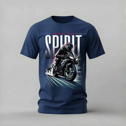 UNLEASH YOUR SPIRIT Motorcycle Graphic T-Shirt