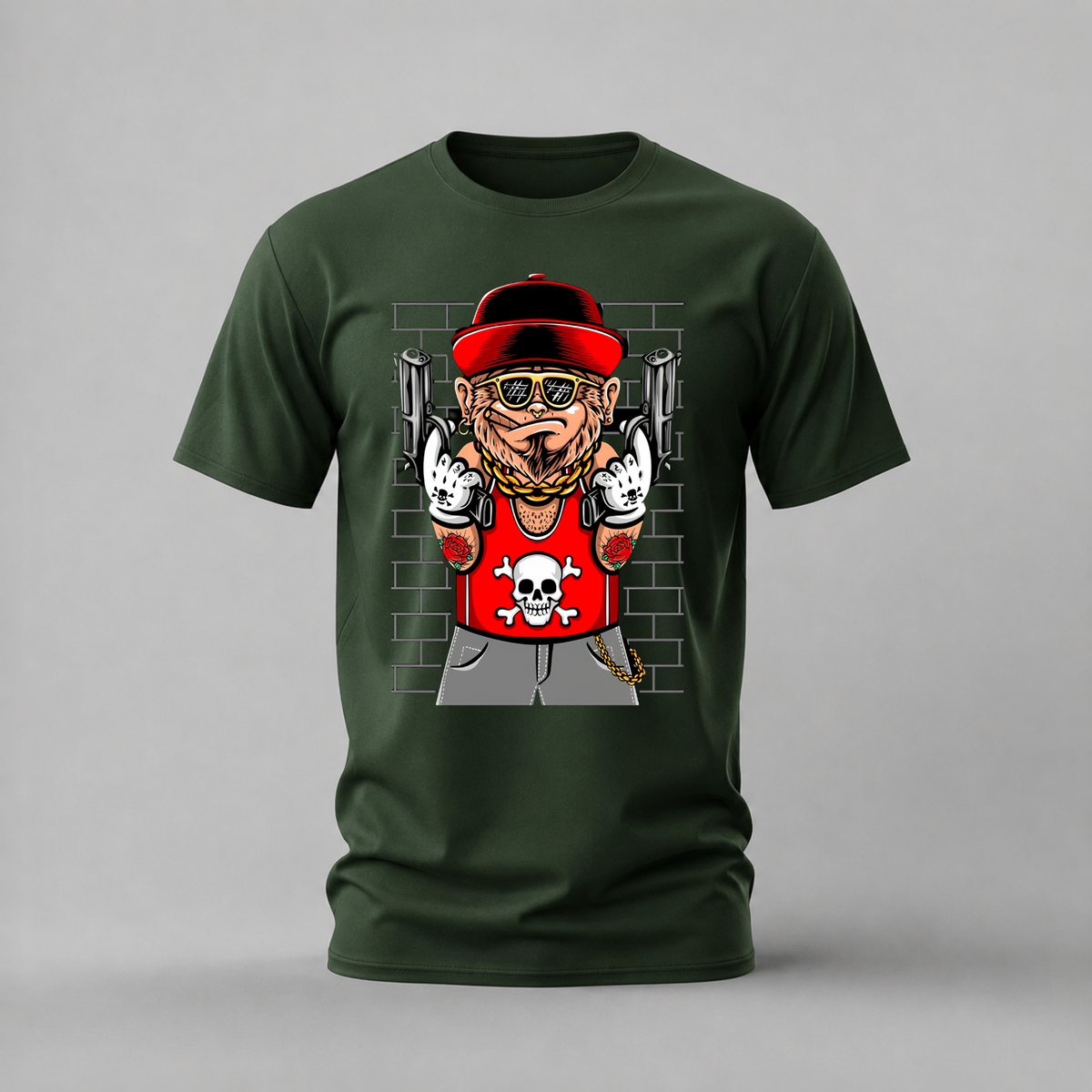 GANGSTER MONKEY Graphic T-Shirt