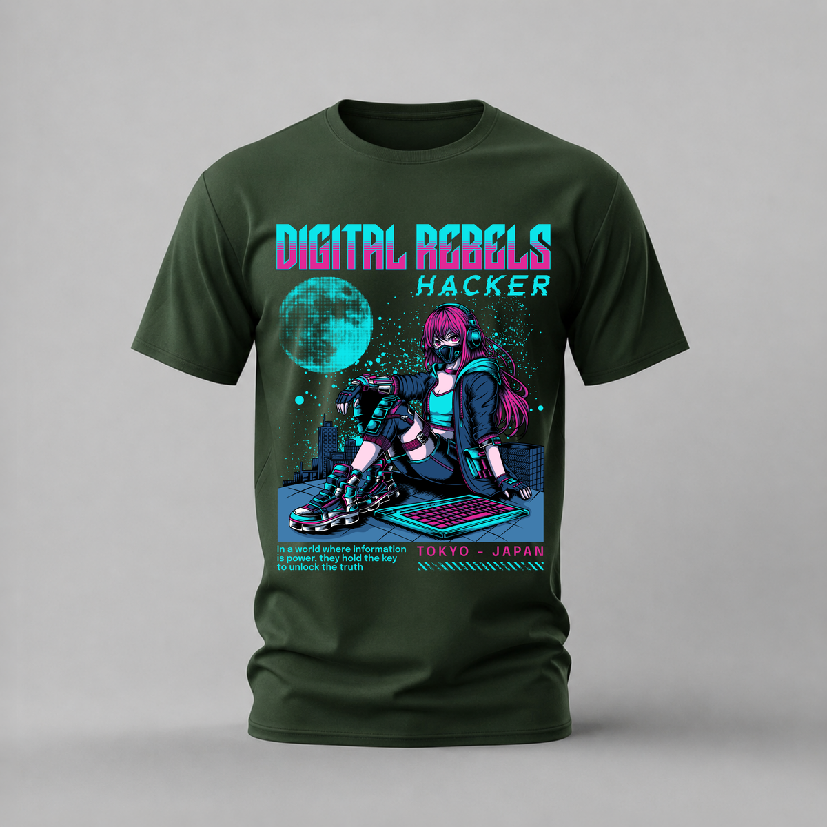 DIGITAL REBELS HACKER Graphic T-Shirt