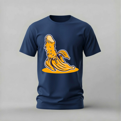 PEELED BANANA Phallic Graphic T-Shirt