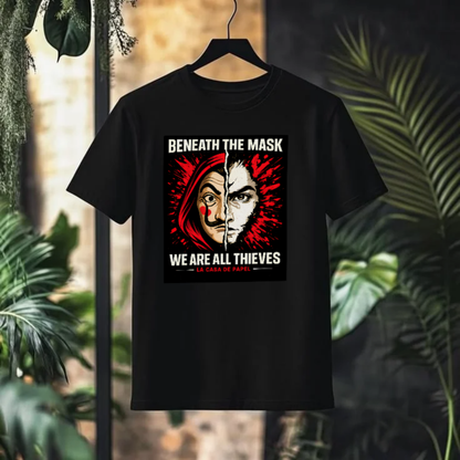 BENEATH THE MASK La Casa de Papel Graphic T-Shirt