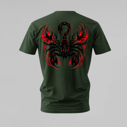 RED TRIBAL SCORPION Graphic T-Shirt