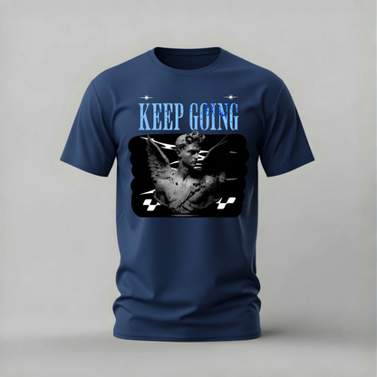 KEEP GOING Angel Statue Graphic T-Shirt