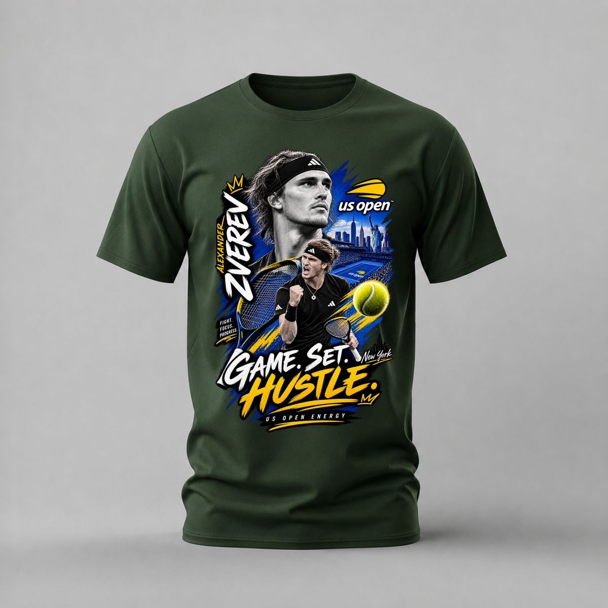 ALEXANDER ZVEREV GAME SET HUSTLE Graphic T-Shirt