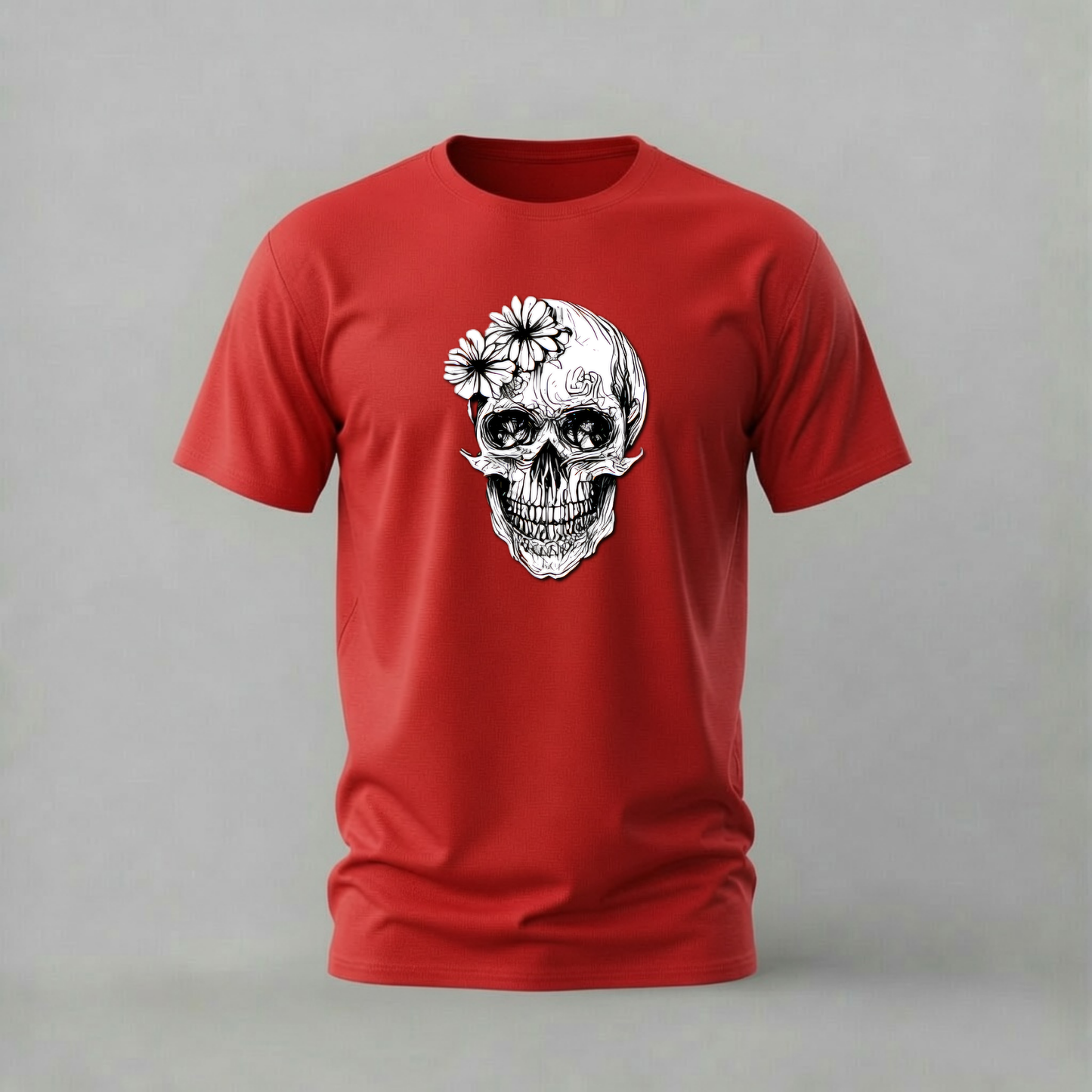 FLOWER SKULL Graphic T-Shirt