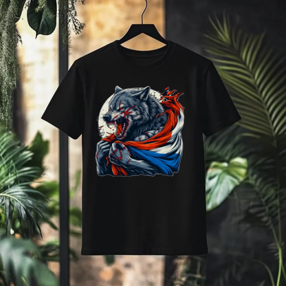 FIERCE WOLF Flame Graphic T-Shirt