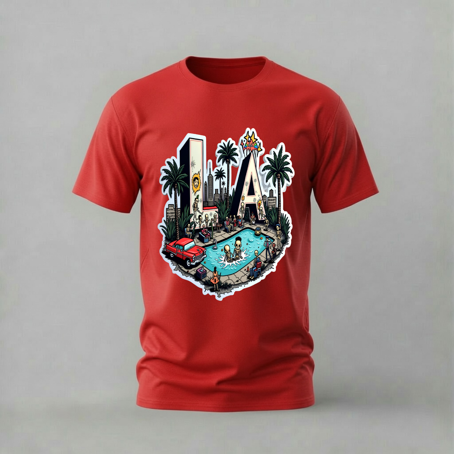 LA SKELETON PARTY Graphic T-Shirt