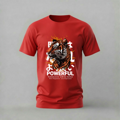 POWERFUL Tiger Graphic T-Shirt