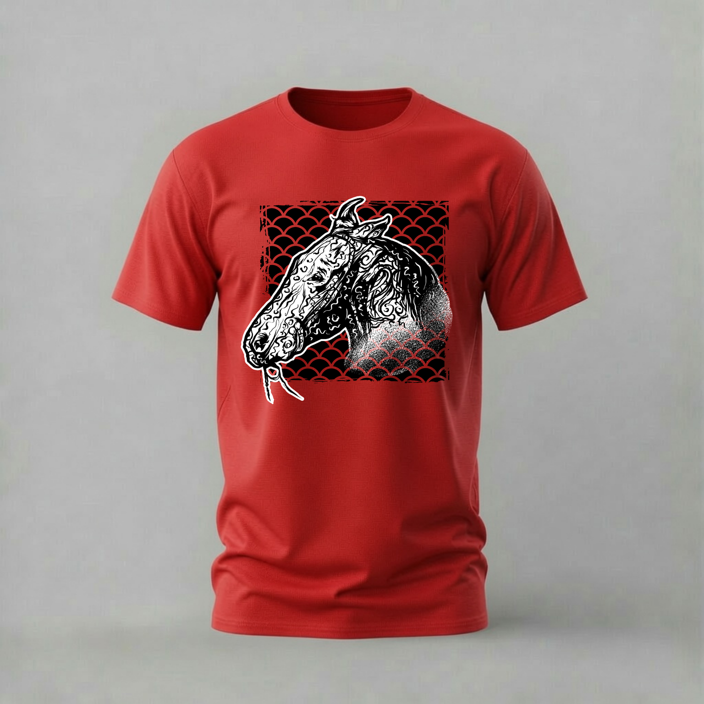 ORNATE HORSE Head Graphic T-Shirt