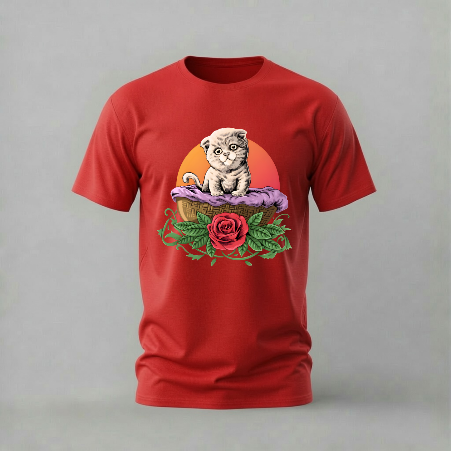 CUTE CAT Basket Graphic T-Shirt