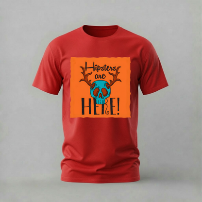 HIPSTERS ARE HERE Skull Graphic T-Shirt