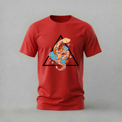 COLORFUL SNAKE Floral Graphic T-Shirt