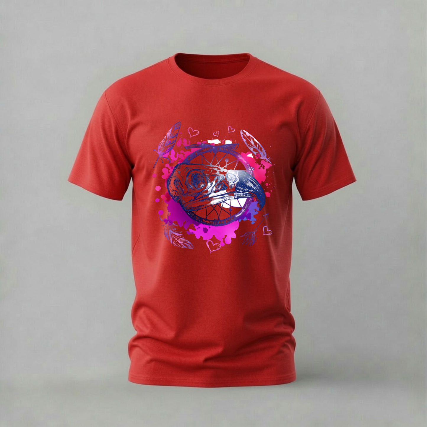 BIRD SKULL Dreamcatcher Graphic T-Shirt