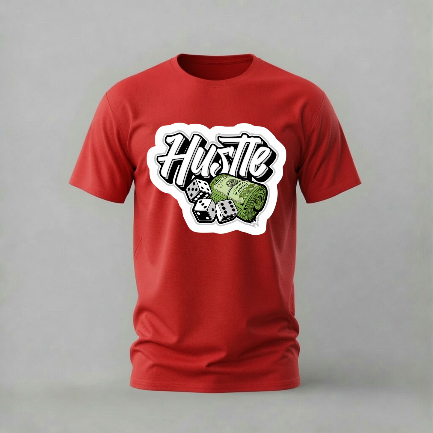HUSTLE Dice Money Graphic T-Shirt