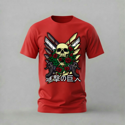 ATTACK ON TITAN Skull Roses Graphic T-Shirt