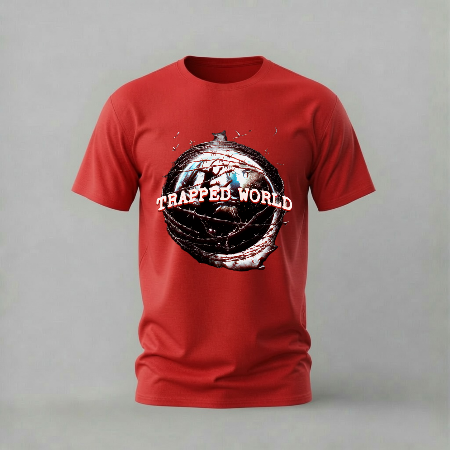 TRAPPED WORLD Barbed Wire Graphic T-Shirt