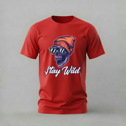 STAY WILD Skull Graphic T-Shirt