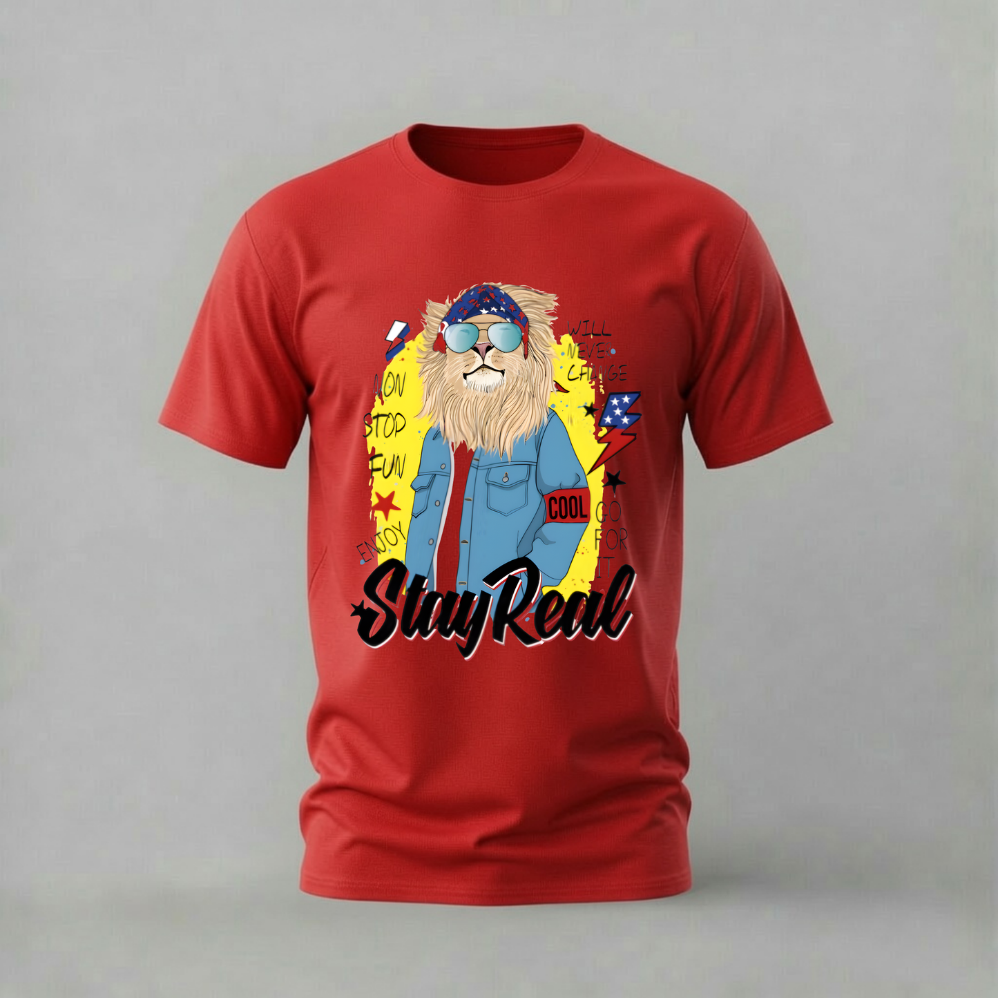 STAY REAL Lion Graphic T-Shirt
