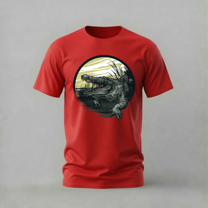 Aggressive Crocodile Graphic T-Shirt