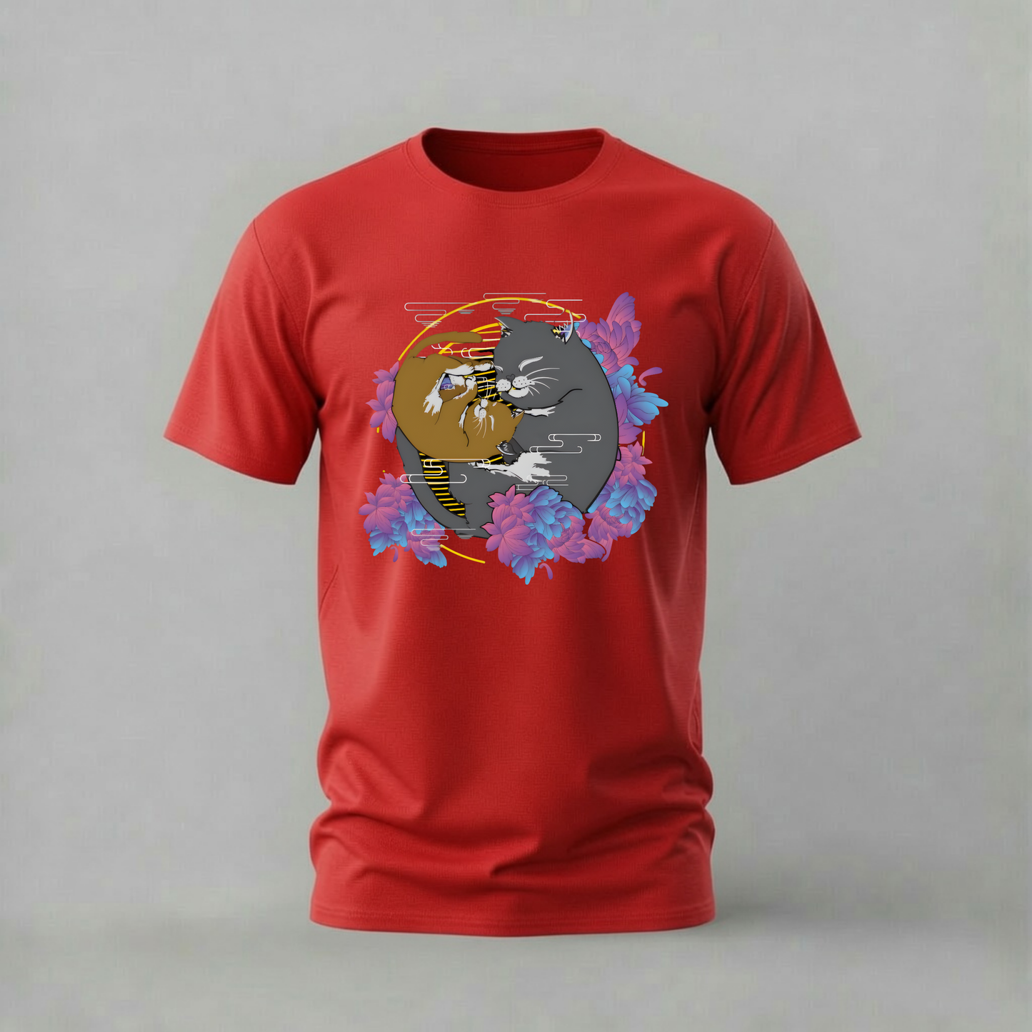 YIN YANG CATS Graphic T-Shirt