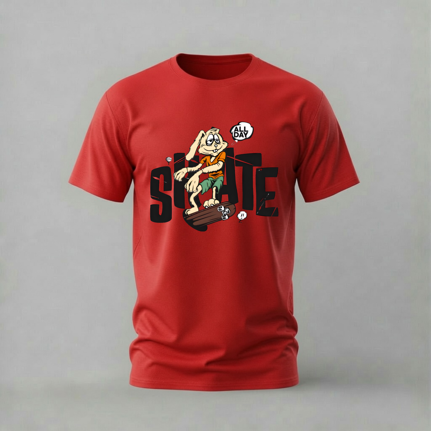 SKATE ALL DAY Rabbit Graphic T-Shirt